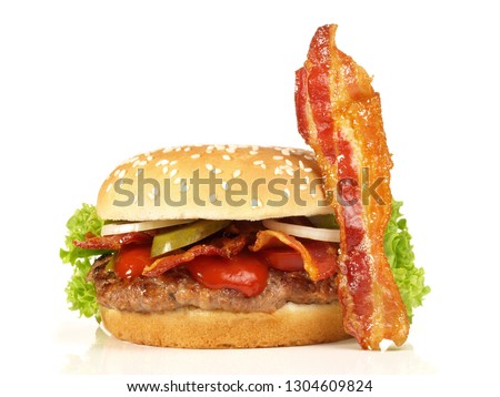 Hamburger Bacon Burger isolated - Fast Food