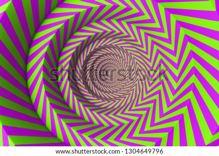 Abstract background made of green and pink concentric circles. Concept of creativity and art. 3d rendering