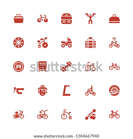 bike icon set. Collection of 25 filled bike icons included Bike, Fitness, Bicycle, Train, Gym, Dutch, Handlebar, Tricycle, Metro, Transport, Quad
