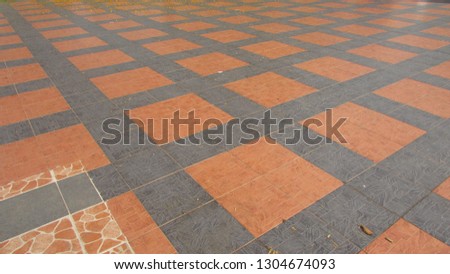 Tiled floor in park