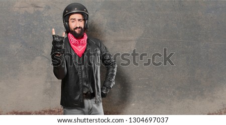 motorbike rider angry or disagree expression