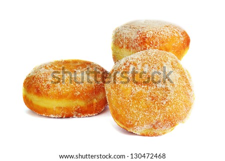 Doughnuts on the white background Royalty-Free Stock Photo #130472468
