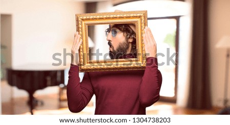 French artist with a beret with a baroque frame