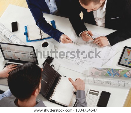 People working on business plan