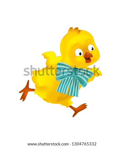 cartoon happy easter chicken on white background - illustration for the children