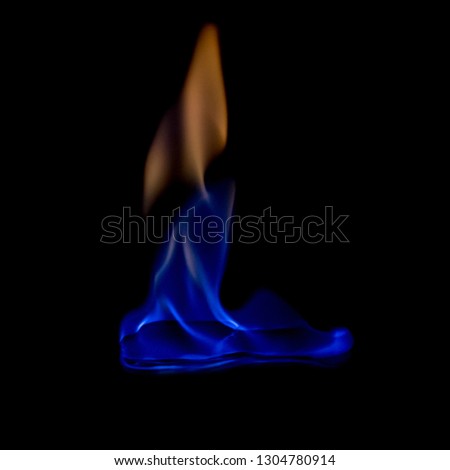 fire blue hot on black background.