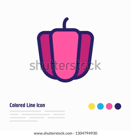 Vector illustration of pepper icon colored line. Beautiful food element also can be used as bulgarian bell icon element.