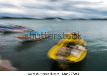 Motion photo of boats