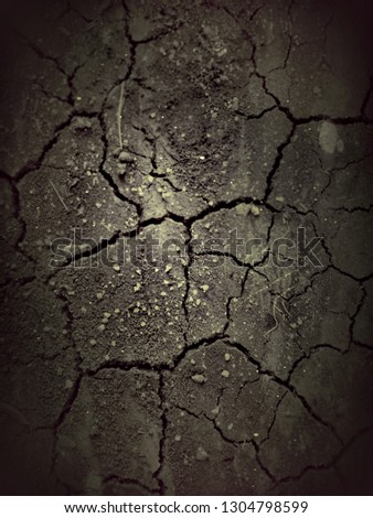 Close​up​ cracked earth Royalty-Free Stock Photo #1304798599