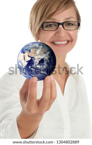 Woman holding the Earth