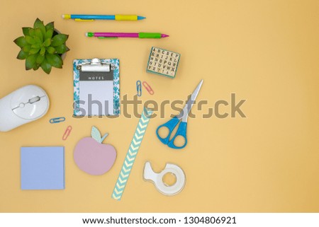 Back to school flat lay space for text