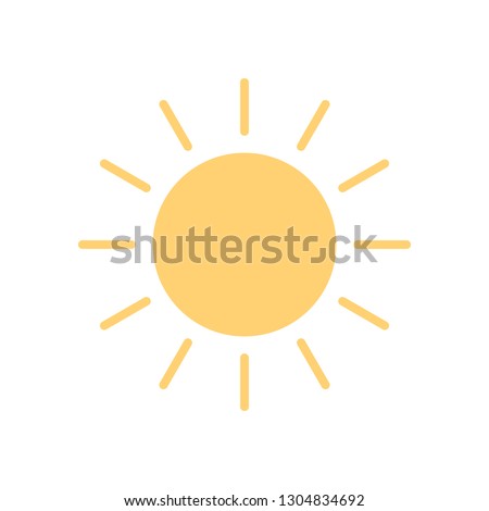 Sun icon in flat style, isolated on white background. Sunny weather symbol for your web site design, logo, app