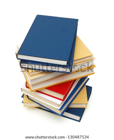 Stack of books isolated on white background or back to school