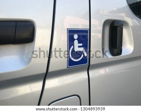 disabled sign on van