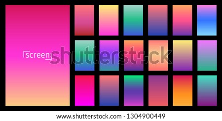 Modern screen vector design for mobile app. Collection of soft color background gradient. Plates with gradient effect. Vector illustration.