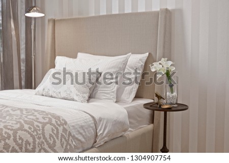 bedroom decorations wallpaper  Royalty-Free Stock Photo #1304907754
