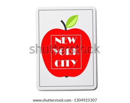 New York (USA) souvenir refrigerator magnet isolated on white background