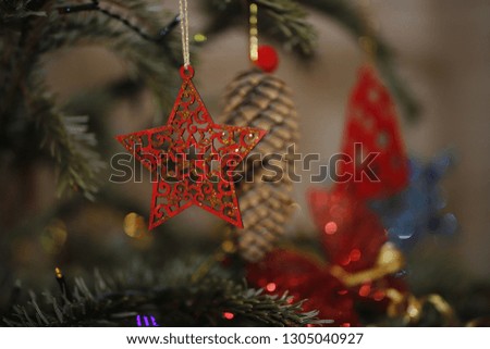 red carved star - Christmas decoration