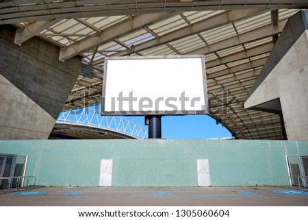 Stadium Billboard with Blank White Isolated Clipping Path