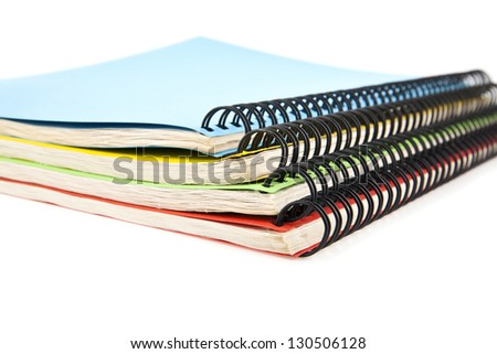 notebooks on a white background