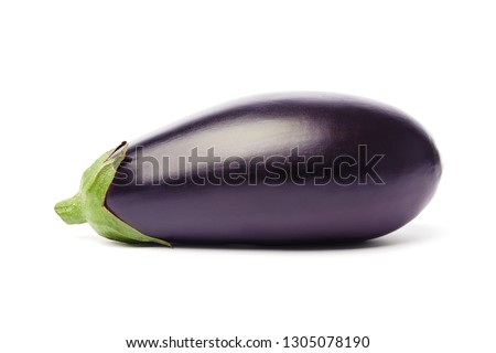 Eggplant (aubergine) isolated on white background, clipping path, full depth of field  Royalty-Free Stock Photo #1305078190
