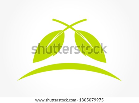 Green leaves logo concept. Vector illustration.