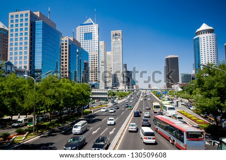 The central business district in Beijing,China