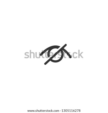 Hide view icon. Sensitive content sign Royalty-Free Stock Photo #1305116278