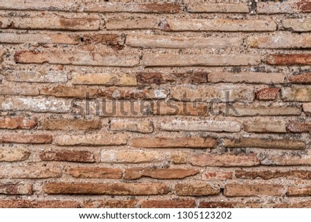Ancient Byzantium brick wall texture, fragment from ancient Greek building