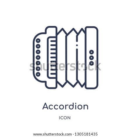 accordion icon from music outline collection. Thin line accordion icon isolated on white background.