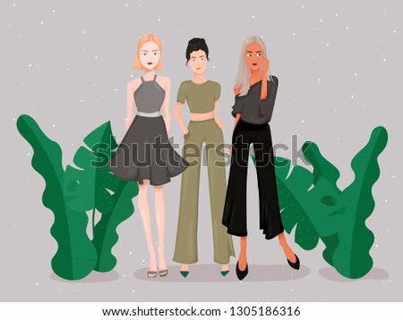 woman meeting illustration character lady girl with casual Clothes and they wear makeup. It can be using for Work or Meeting or Special Event Entertainment Couple