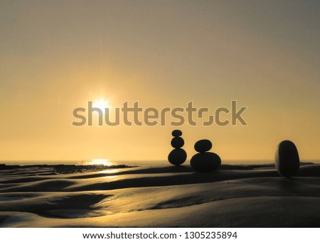 Zen Pebbles Sunset
