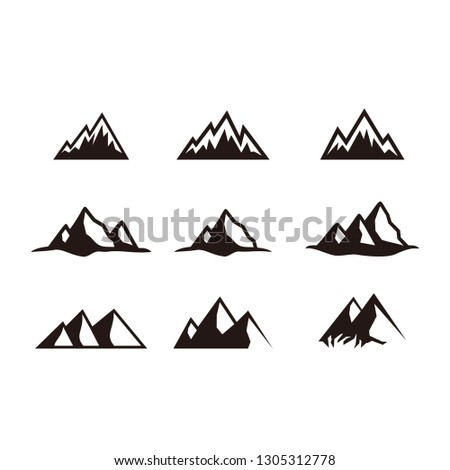 Set of mountain logo vector. Creative nature icon design.