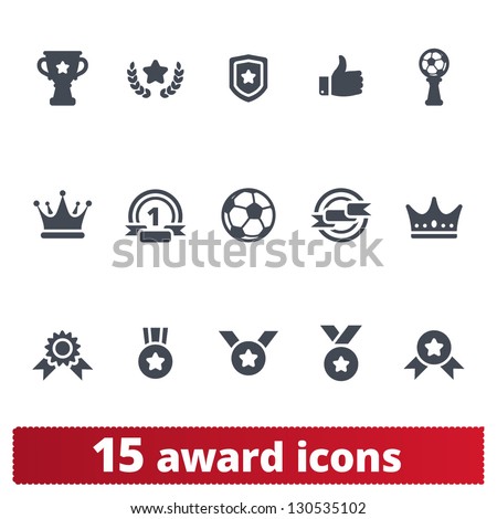 Award icons: vector set of prizes and trophy signs