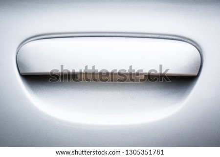 Closeup modern Handle for opening car doors, car door with handle 