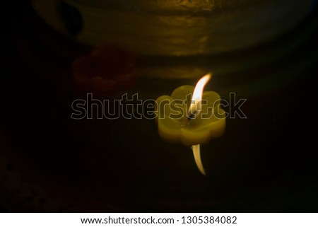 candlelight Candles flower floating on a water