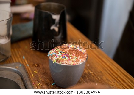 Making a cup of babyccino 