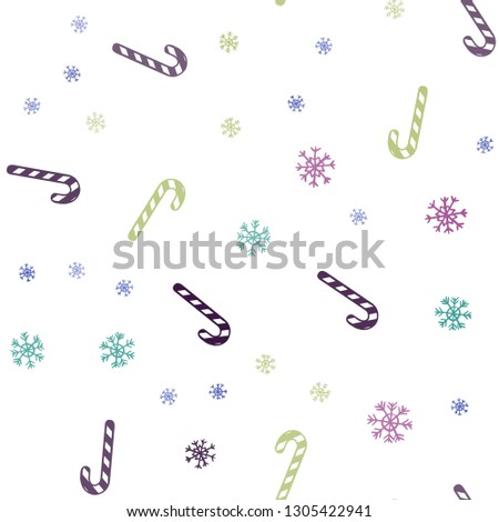 Dark Multicolor vector seamless background with sweet xmas lollipops.