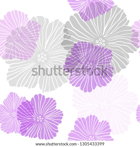 Light Pink, Blue vector seamless doodle background with flowers. Glitter abstract illustration with flowers. Design for wallpaper, fabric makers.