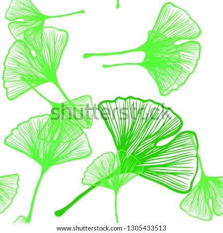 Light Green vector seamless doodle layout with leaves. A vague abstract illustration with leaves in doodles style. Pattern for trendy fabric, wallpapers.