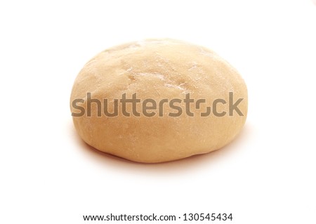 ball of raw dough over white background Royalty-Free Stock Photo #130545434