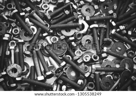 Assorted nuts and bolts backgrounds.