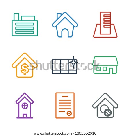 estate icons. Trendy 9 estate icons. Contain icons such as home search, bill of house, building, house building, clean window, buying a house. estate icon for web and mobile.