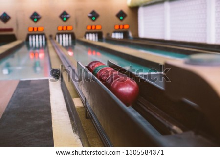 Bowling club, bowl in focus