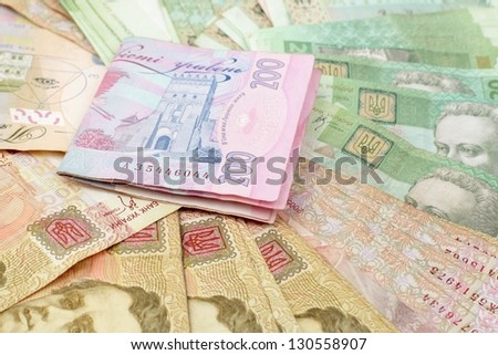 Background from colored banknotes/200 UAH