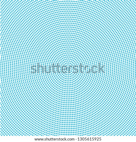 Halftone of blue halftone dots on a white background