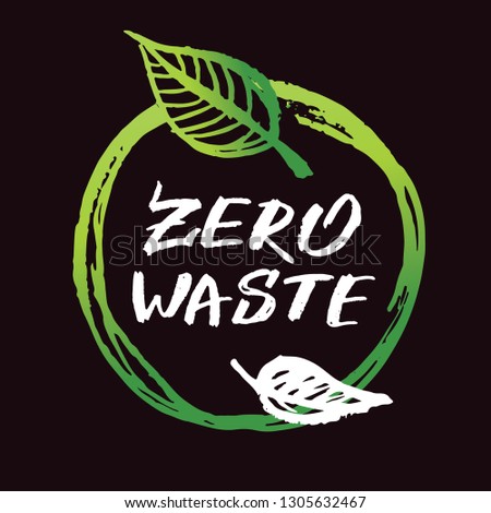 Zero Waste - hand drawn doodle ecology green life set