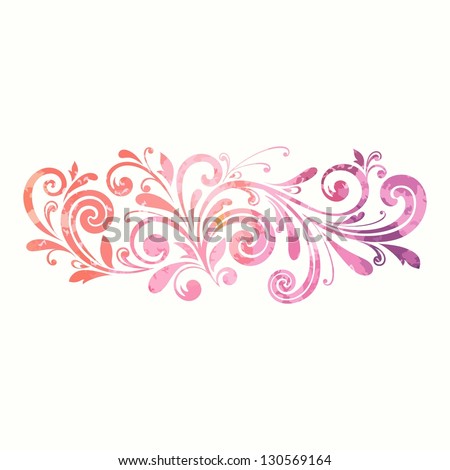 Floral design element. Watercolor pattern.