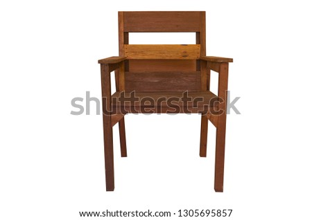 wooden chair isolated from white background, save the path.