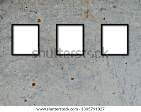 Photo frame on cement wall